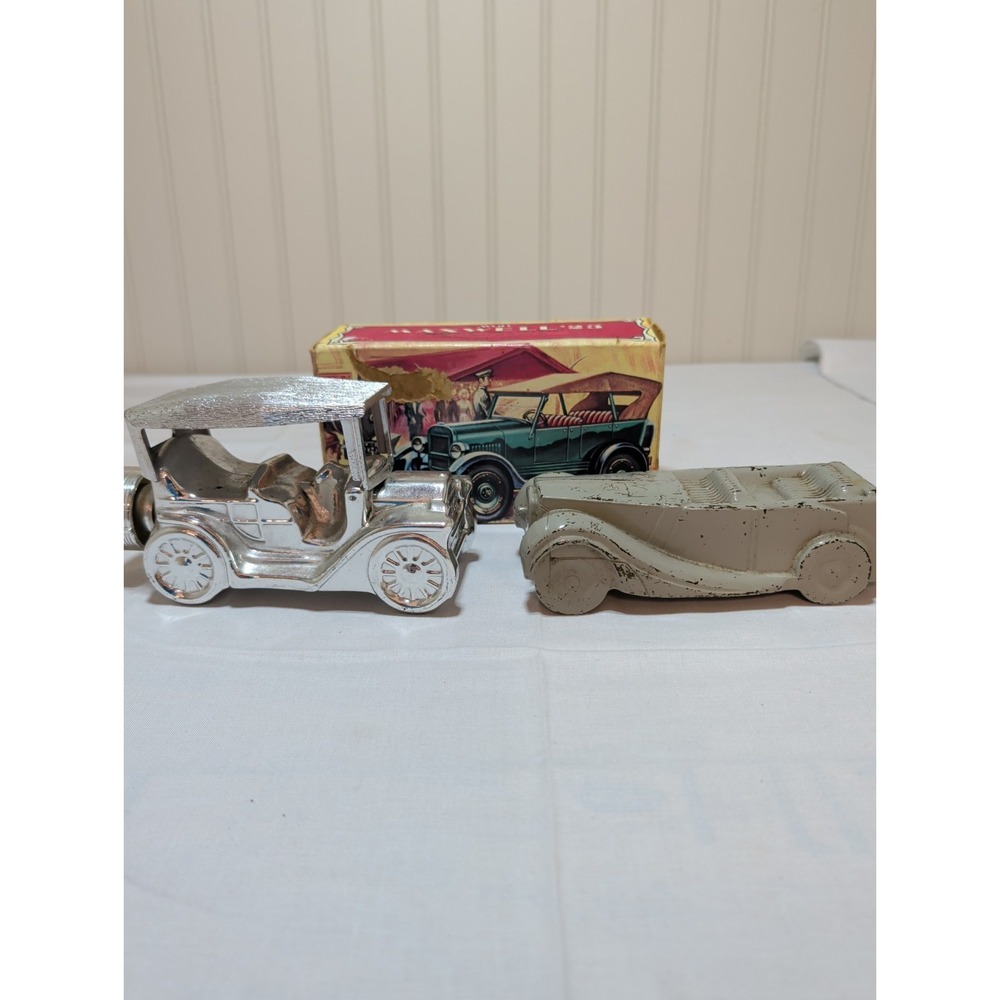 Vintage Avon Silver Touring T Car Decanter & Maxwell '23 Boxed Aftershave Lot